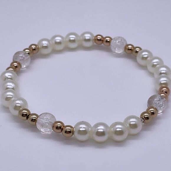 NWT Wool + Pepper Co. Clear Glass Bracelet - Picture 1 of 5